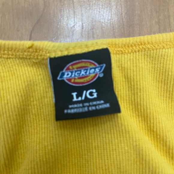 Dickies Yellow Logo Ribbed Racerback Crop Tank - Picture 3 of 3